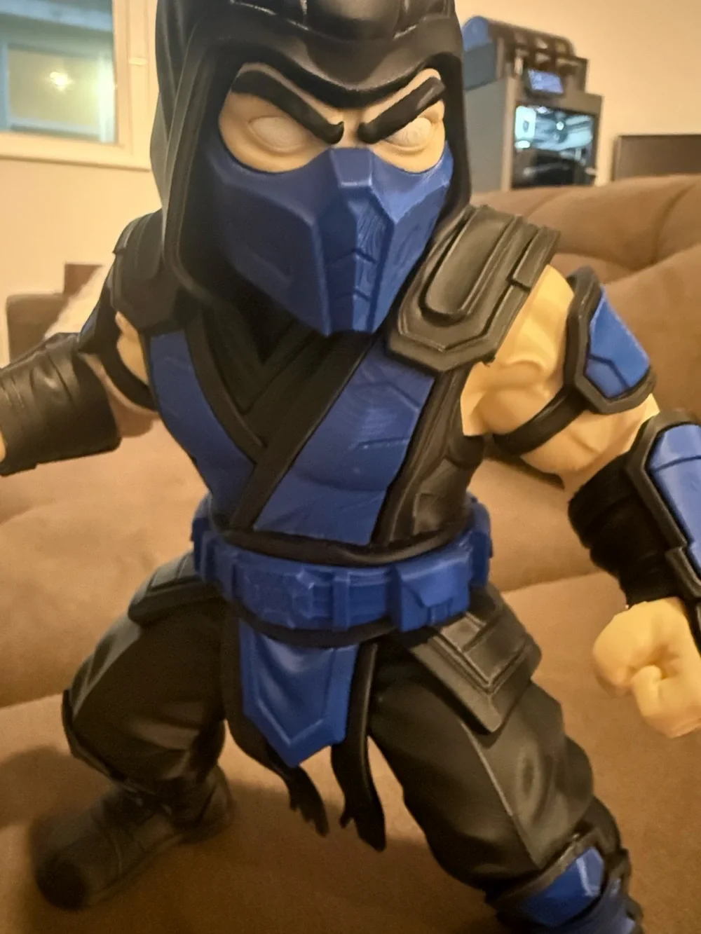 Sub-Zero 3D Printed Figure - Blue & Black Mortal Kombat Collectible